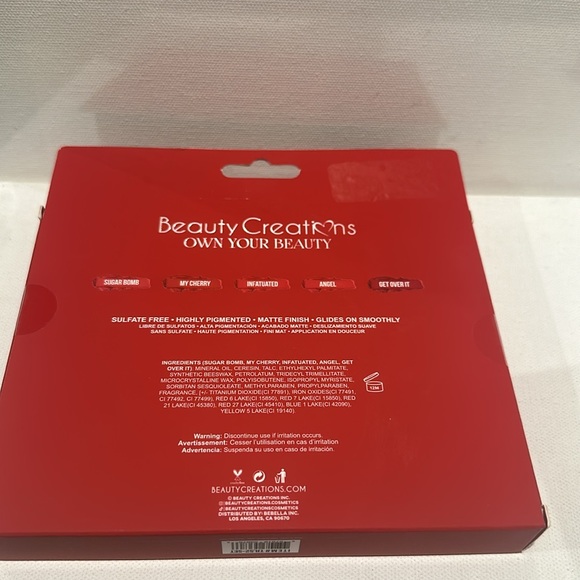 Beauty Creations Romance 5 Matte Lipsticks. Sugar Bomb, My Cherry, Infatuated. - Picture 4 of 4